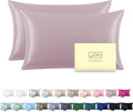 Silk Pillow Cases 2 Pack Soft Breathable and Sliky King Size Pillow Cases Set by Suatien