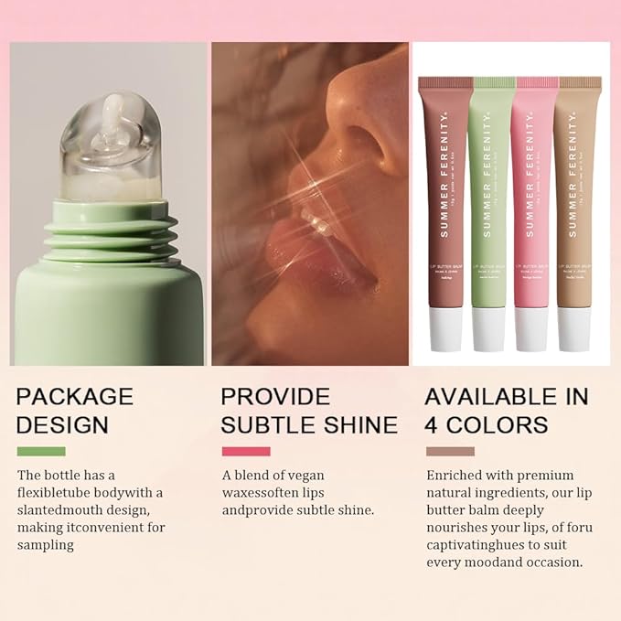4 PCS Summer Lip Balm Tinted Lip Butter Balm - Image 5