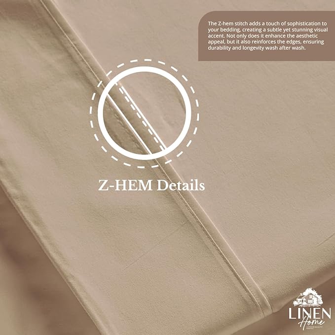 Linen Home 100% Cotton Percale 1 Flat Sheet, Queen Size - Image 5