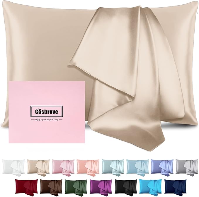 Silk Pillow Cases for Hair and Skin Mulberry Silk Pillowcase Soft Breathable by Casbrove