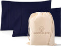 1000 TC Navy Blue Standard Pillowcases Set of 2 100% Egyptian Cotton Pillow by GoodSleepBedding
