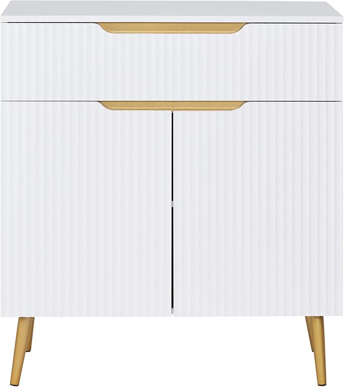 BarberPub Barber Station with Drawer & Cabinet, Beauty Salon White Storage - Image 9