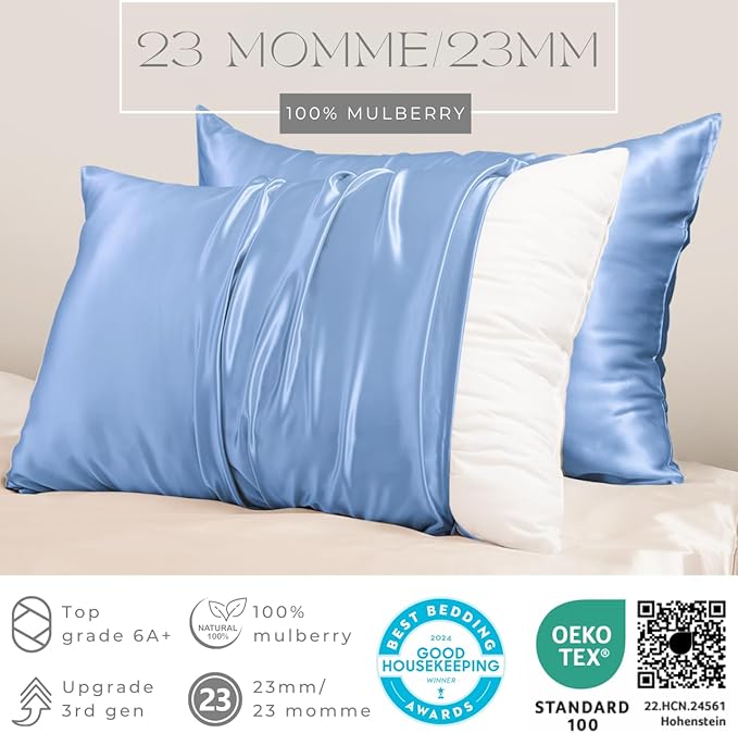 PROMEED 23 Momme Silk Pillowcase 2 Pack - Image 2