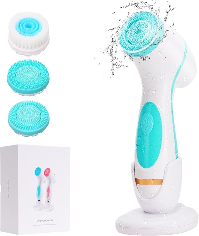 Facial Cleansing Brush, Waterproof Dual-Rotation Face Scrubber Exfoliator by Unknown