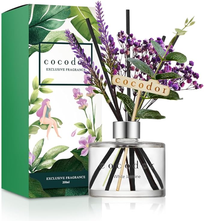 COCODOR Lavender Reed Diffuser/White Jasmine/6.7oz/1Pack / Home Fragrance Scent by COCODOR