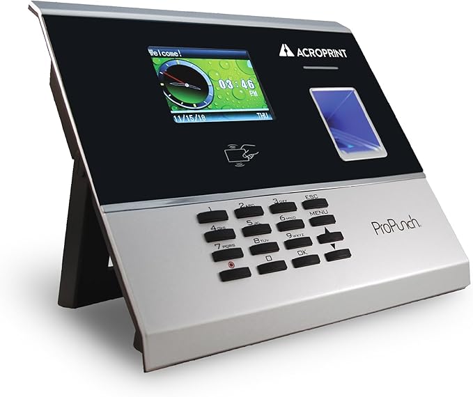 Acroprint ProPunch Time Clock System for Employees – Biometric Fingerprint Time Clock for Small Business, No Monthly Fees, Advanced Time Card Machine with Employee Time Tracker
