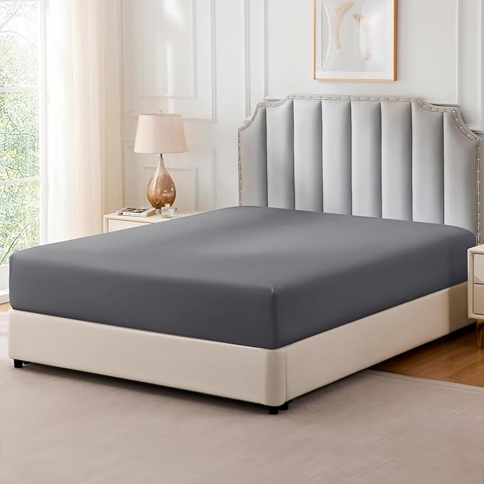 FreshCulture Pure Cotton Fitted Sheets Queen Size, 300 Thread Count Percale - Image 8