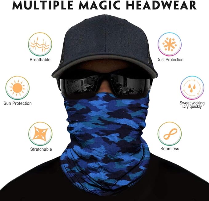 Venswell Neck Gaiter Face Mask Men Women, Seamless Bandana Rave Face Cover - Image 2