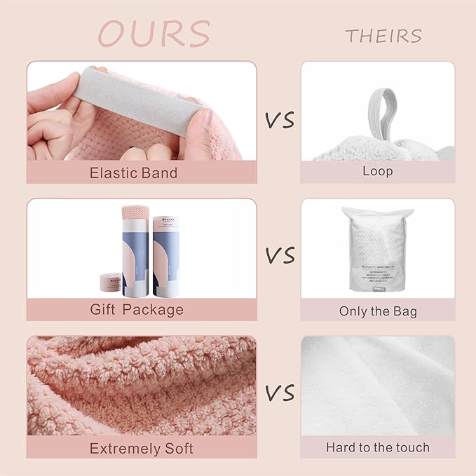 Microfiber Hair Towel Wrap for Women, Anti Frizz Large Ultra-Soft Hands-Free - Image 4