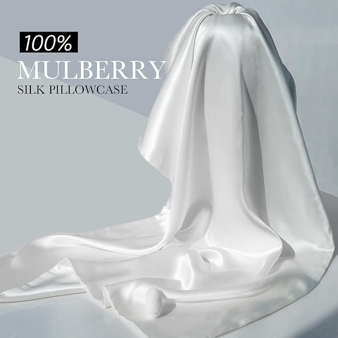 100% Mulberry Silk Pillowcase for Hair and Skin, 22 Momme Pure Natural Silk - Image 4