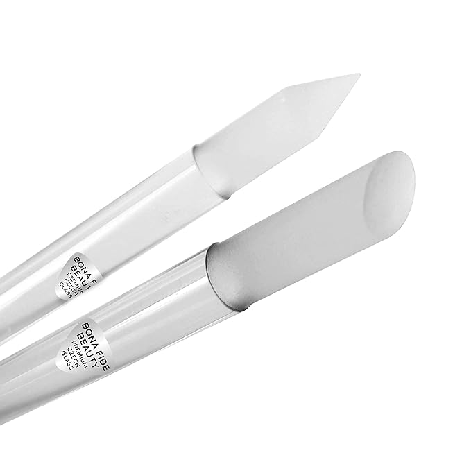 Bona Fide Beauty Glass Cuticle Pusher Set of 2 Manicure Nail Care Tools by BonaFideBeauty