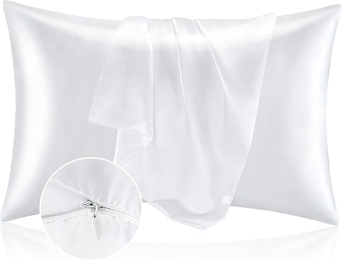 BEDELITE Satin Pillowcase with Zipper 2 Pack, Super Soft and Cooling Similar to by BEDELITE