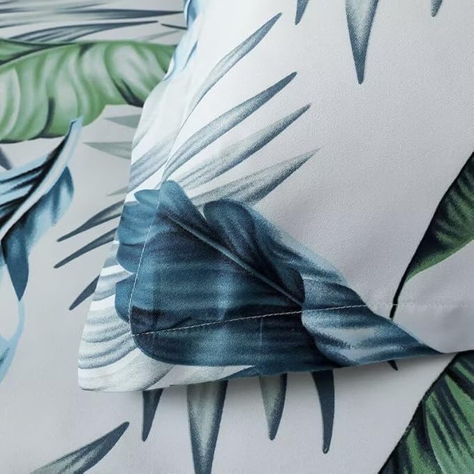 OAITE Duvet Cover Queen Size, Reversible Summer Leaf Green Duvet Cover Set - Image 4