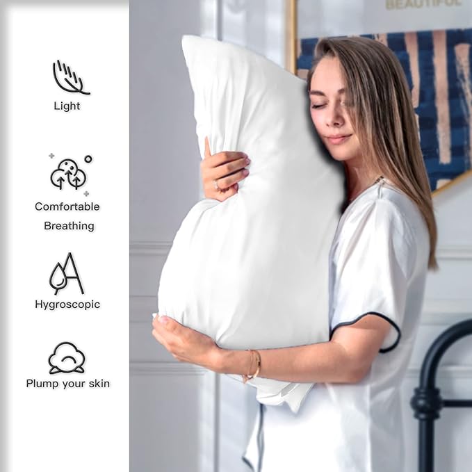 Mulberry Silk Pillowcase for Hair and Skin Standard Size 20"X 26" Pillow Case - Image 3