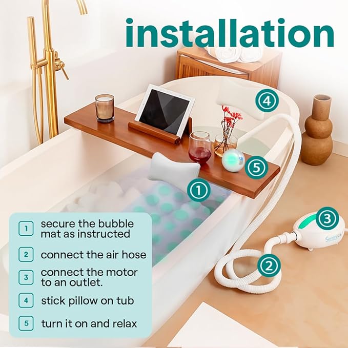 SereneLife Bubble Bath Mat - Image 5