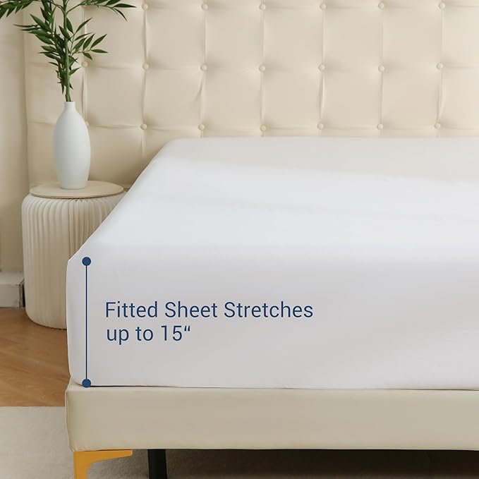 White Bulk Twin Fitted Sheet Only Deep Pocket 24 Pack, Quick Sort Bottom Bed - Image 3