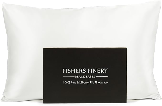 Fishers Finery 30mm 100% Pure Mulberry Silk Pillowcase, Quality Tested by FishersFinery