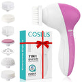 COSLUS Facial Cleansing Brush Silicone Face Scrubber: 7 in 1 FBS-D Electric by COSLUS