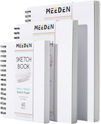 MEEDEN 6"x8" Sketchbook Paper Pad: 122lb/180gsm Spiral Bound Art Sketch Book with DIY Cover for Artists Adults - 60 Sheets Heavy Weight Hardcover Sketch Drawing Paper for Painting Sketching Writing