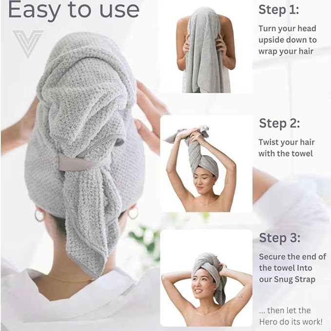 VOLO Hero Hair Towel – Ultra Soft Nanoweave™ Microfiber, Super Absorbent Quick - Image 4