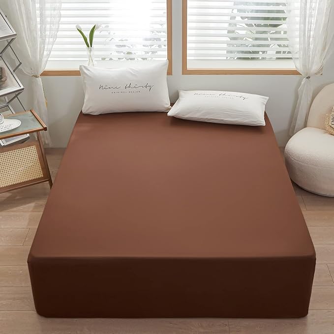 Bedding Twin Size Fitted Sheet Only-Twin Size Deep Pocket Bottom Sheet Fits - Image 2