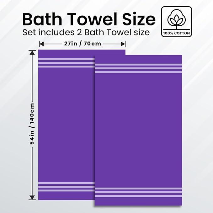 Infinitee Xclusives 100% Cotton Luxury Bath Towels Set of 2 - Image 3