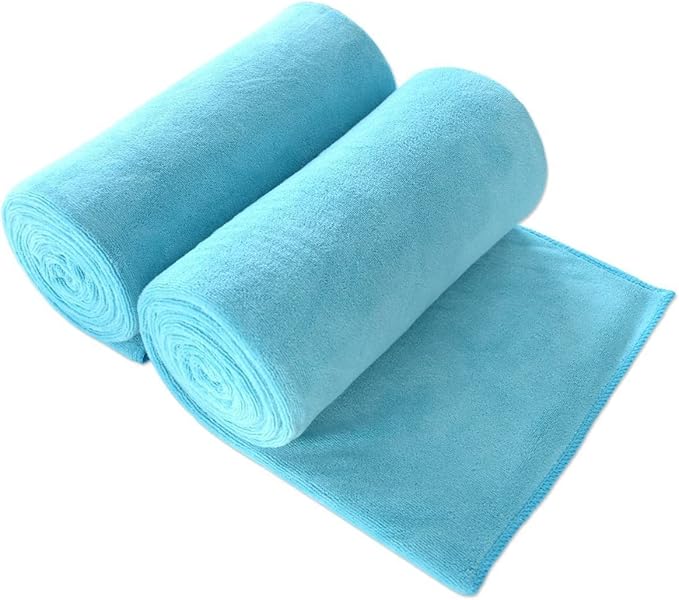 JML Large Microfiber Bath Sheet Towel, 2 Pack 35" x 70", Super Absorbent Fast by JML