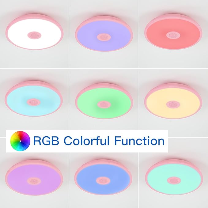 Pink Waterproof LED Ceiling Light Fixture, Music Ceiling Lamp, - Image 4