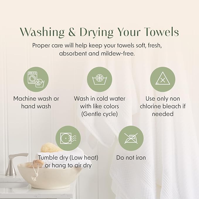 Springtree Home 100% Cotton Bath Towel Set of 4 | Super Soft & Absorbent - Image 9