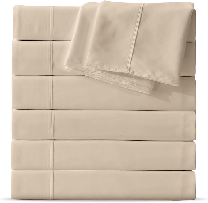 Maple&Stone Twin Flat Sheet 6 Pack, Premium Soft & Breathable, Brushed by MapleStone