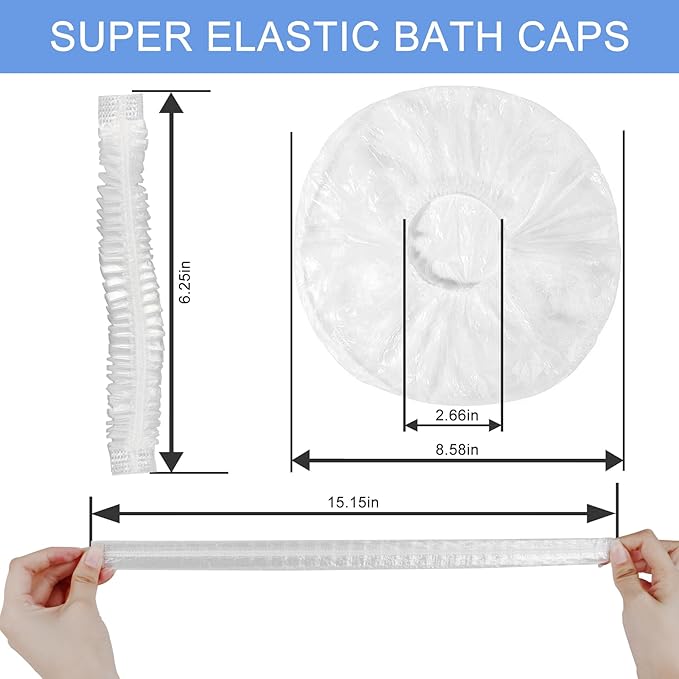 1000 PCS Upgrade Disposable Shower Caps. Ceizioes Waterproof Hair Bath Caps. - Image 5