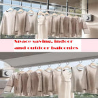 Retractable Clothesline, Wall Mounted, Stainless Steel, 17 Ft Indoor Outdoor (White)