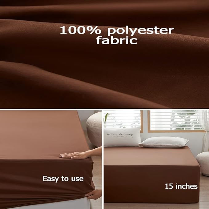 Bedding Twin Size Fitted Sheet Only-Twin Size Deep Pocket Bottom Sheet Fits - Image 3