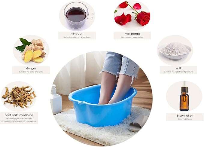 AXLOFO® Foot Soaking Bath Basin, Large Plastic Foot Soaking Tub, Feet Massage - Image 3