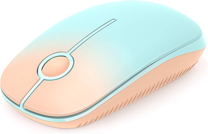 VssoPlor Wireless Mouse, 2.4G Slim Portable Computer Mice with Nano Receiver for Notebook, PC, Laptop, Computer (Orange to Green)