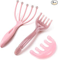 ProSuites 3 Pack Pink Head Massager Scalp Comb Resin Gua Sha Tool Set Scalp by ProSuites
