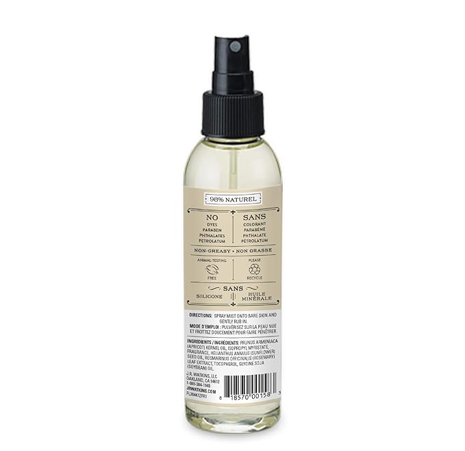 JR Watkins Natural Hydrating Body Oil Mist, Coconut Milk & Honey, Moisturizing - Image 2