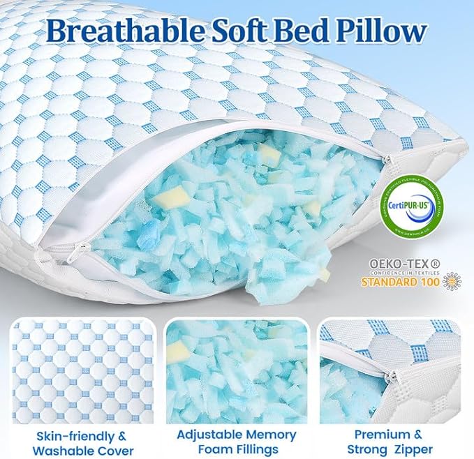 CloudBliss Shredded Memory Foam Pillow - Image 3