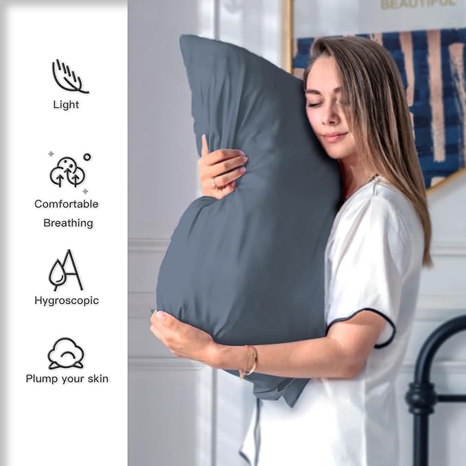 Mulberry Silk Pillowcase for Hair and Skin Standard Size 20"X 26" Pillow Case - Image 3