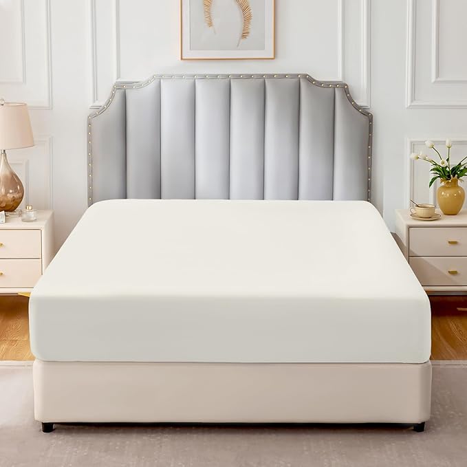 FreshCulture Pure Cotton Fitted Sheets California King Size, 300 Thread Count - Image 2