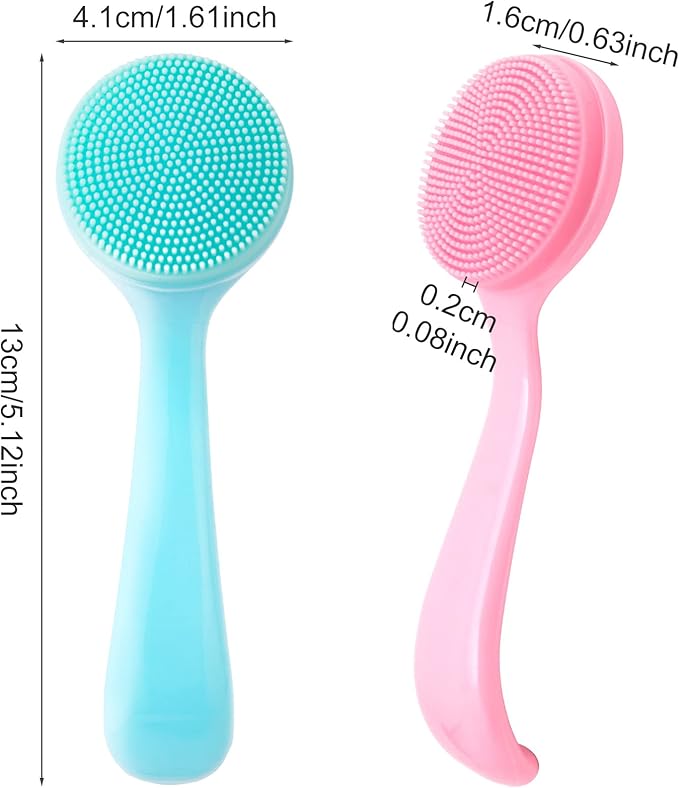 HINZIC 2 Pack Silicone Manual Facial Cleansing Brush, Skin Friendly Waterproof - Image 6