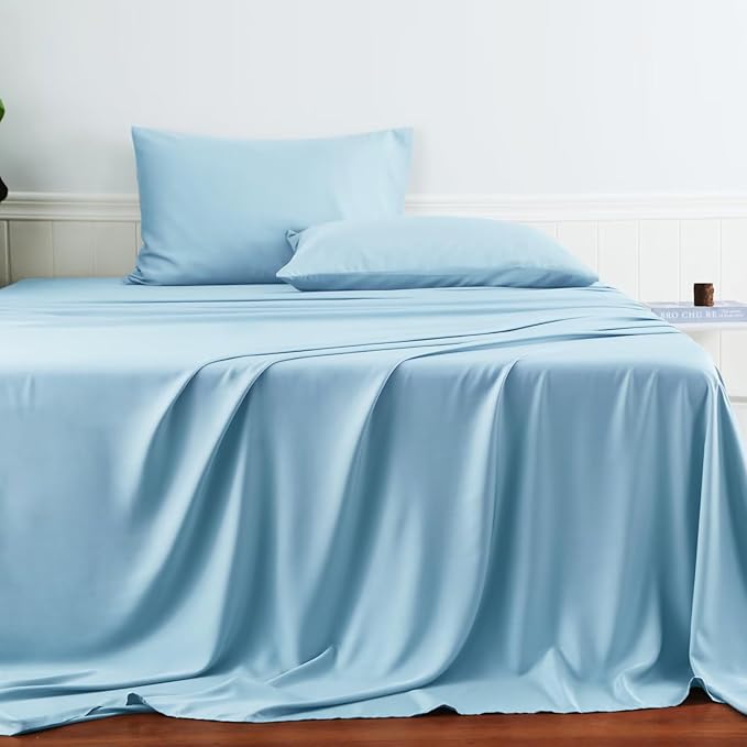 Bamboo Viscose Flat Sheets Only, 400 Thread Count Sateen Weave Full Size Flat - Image 2