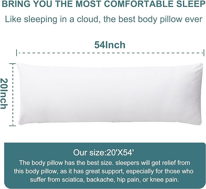 DOWNCOOL Large Body Pillow Insert- Breathable Full Body Pillow - Image 6