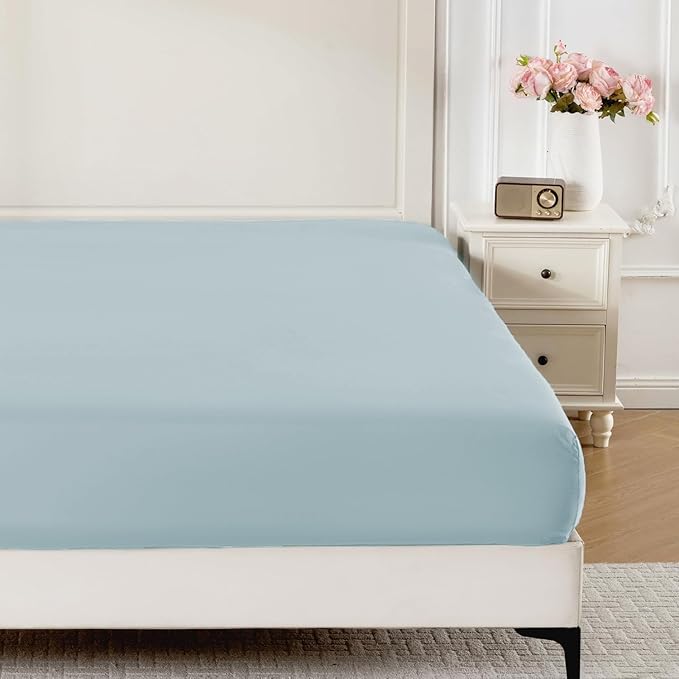 ROSE&RISY Black Full Fitted Sheet, Soft and Breathable by ROSERISY