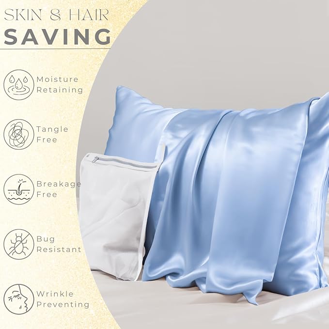 PROMEED 100% Mulberry Silk Pillowcase Set of 2, Both Sides Natural Silk Pillow - Image 3