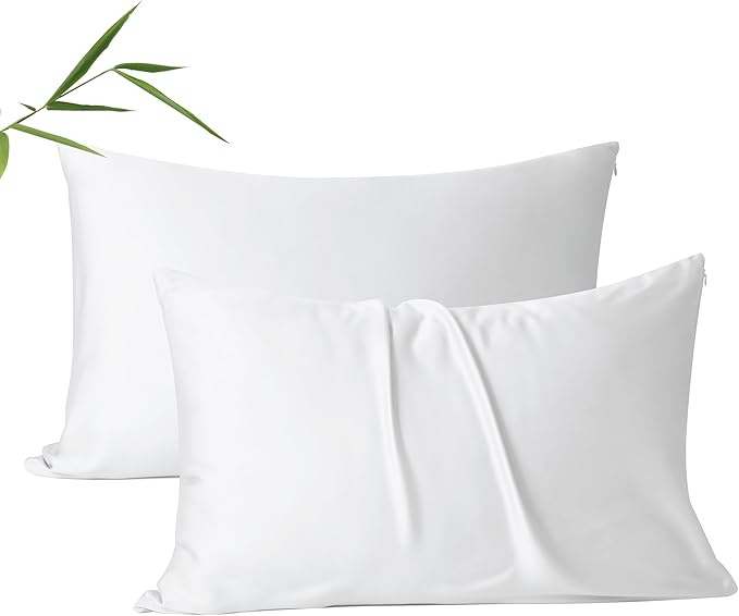 2 Pack Cooling Pillow Cases, Viscose Derived from Bamboo Pillow Protectors King by ShunjieHome
