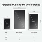 ApoloSign 15.6-inch Digital Calendar: Dual Mode Calendars with Google Play & Multi-calendar Sync, Electronic Planner & Chore Chart, Smart Touchscreen, Interactive Display for Family Schedules (Gray Wood, 15.6")