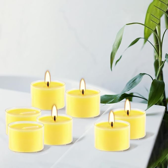 100 Pack Clear Tea Lights Candles Bulk, Summer Citronella Candle Outdoor and - Image 7