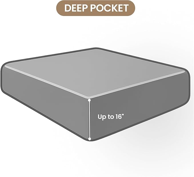 ROSE&RISY Dark Grey King Fitted Sheet, Soft and Breathable - Image 2