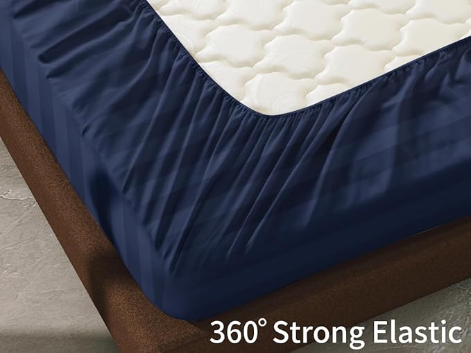 100% Egyptian Cotton Fitted Sheet Twin Size, 600 Thread Count, Single Fitted - Image 6